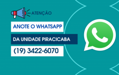 Unidade de Piracicaba agora também conta com agendamento por WhatsApp